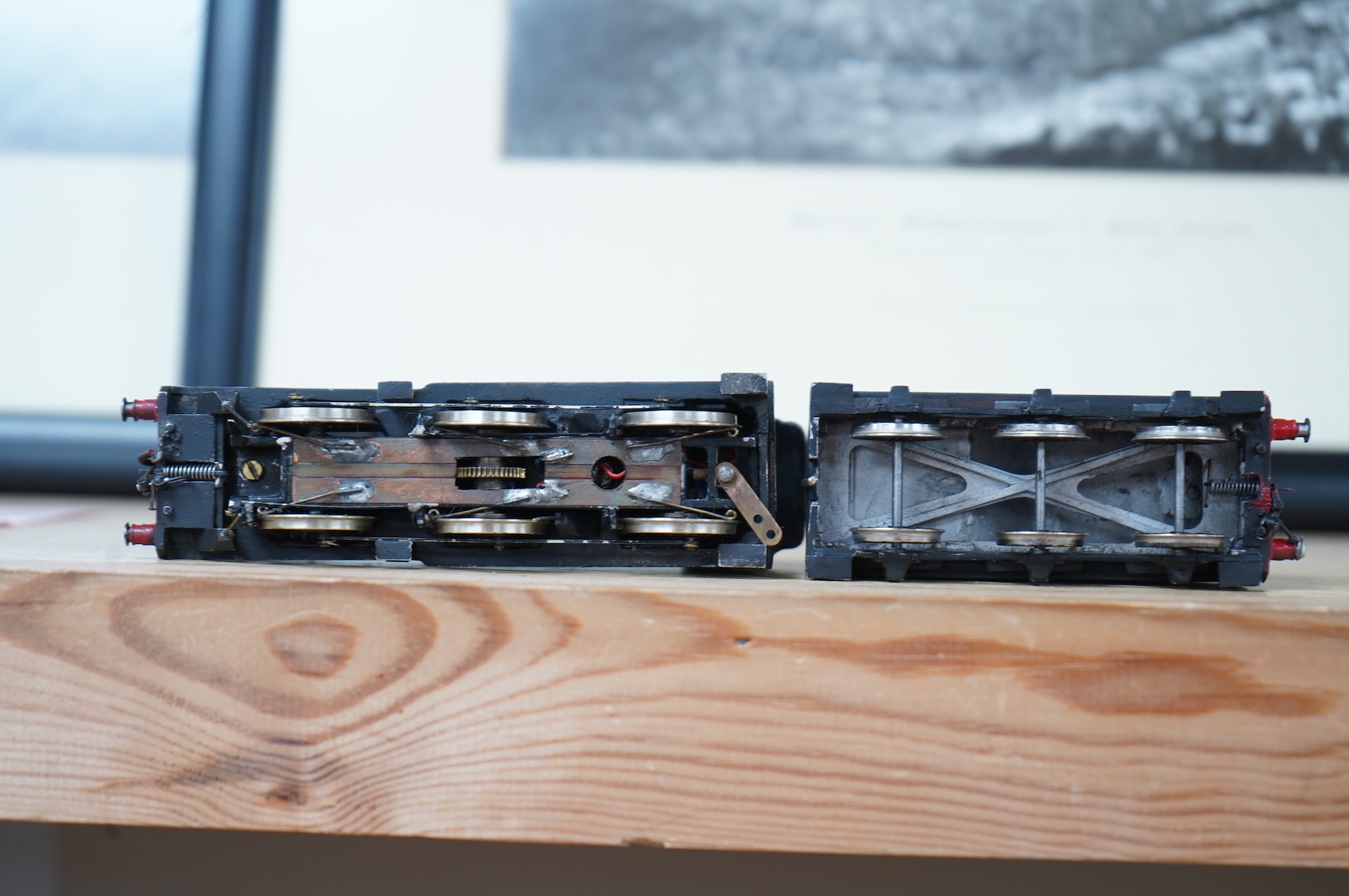Four EM gauge Southern Railway kit and scratch built locomotives, built and adapted by John Worsley; a Bullied Battle of Britain class, Tangmere 21C167, a class A1X terrier, 2647, a Q class, 546, and an partially painted